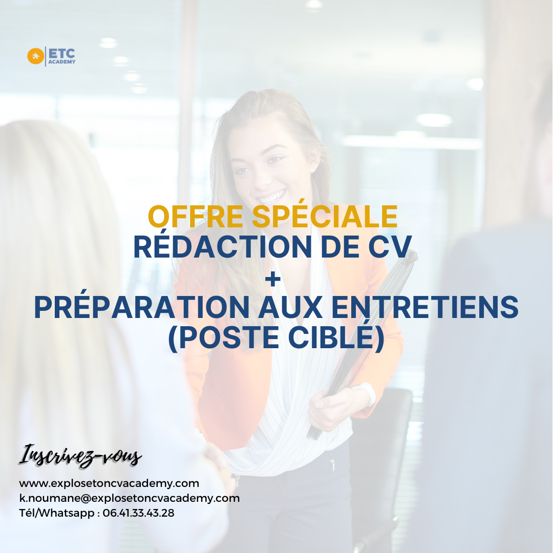 Offre Spéciale : Rédaction de CV + Préparation d'un seul entretien (Poste Ciblé)(sans suivi)