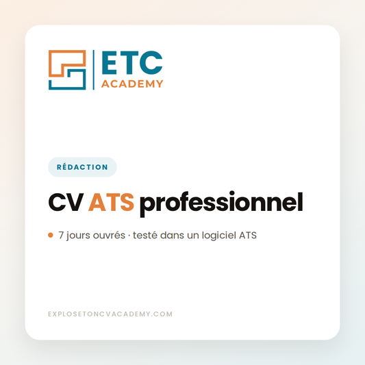 Rédaction de CV ATS professionnel au Maroc, ETC Academy